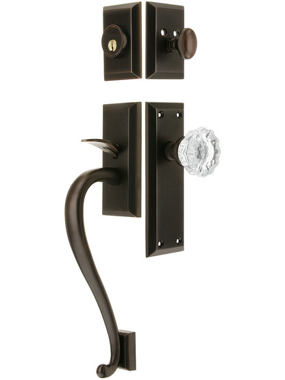 Fifth Avenue Entry Lock Set in Oil-Rubbed Bronze Finish with Versailles Knob and